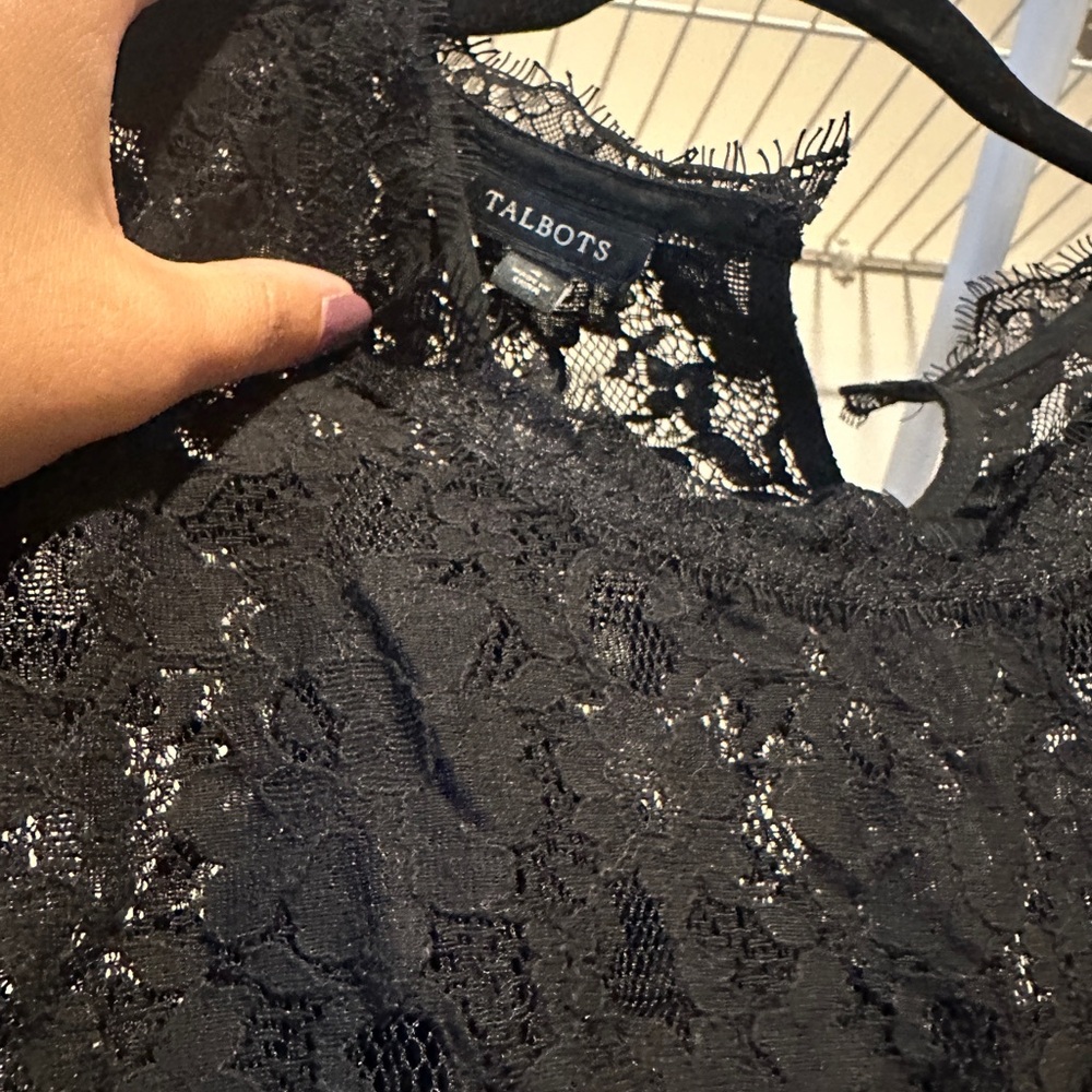 Talbots Black Lace Top